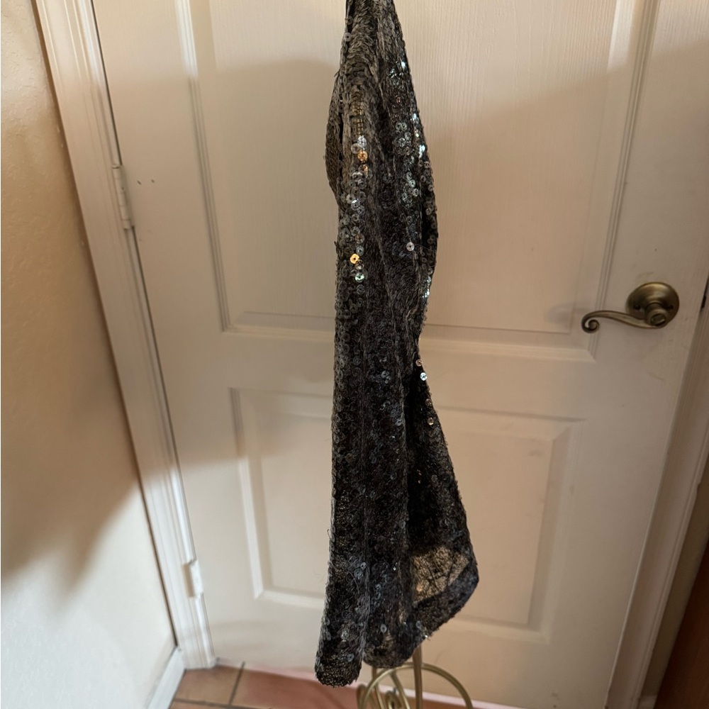 Louis Vuitton Gray/Black Sequin 3/4 Sleeve Blouse - Picture 3 of 8